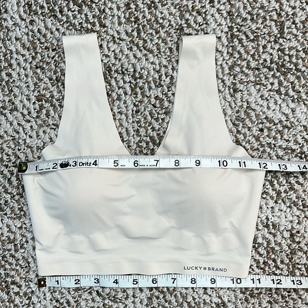 LUCKY BRAND BRALETTES SET OF 2 FLORAL AND OFF WHITE SEEMLESS SIZE SMALL NWOT - Picture 7 of 14